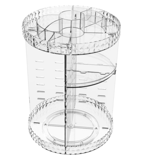 Diamond Pattern Acrylic Rotating Makeup Organizer